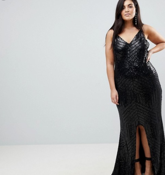 ASOS Dresses & Skirts - Club L Plus Cami Strap All Over Sequin Maxi Dress